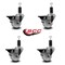 Service Caster 3'' Nylon Swivel 1-1/4'' Expanding Stem Caster Set with Brake, 4PK SCC-EX20S314-NYS-PLB-114-4 - alternate 3